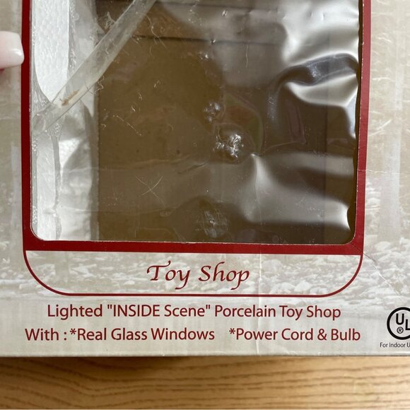 Vintage Enchanted Christmas Village Toy Shop Village Scene Lighted Window Scene - Picture 8 of 12